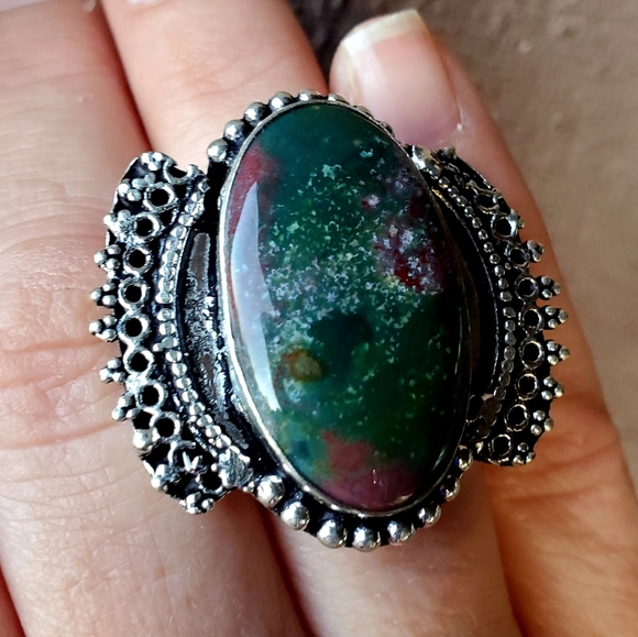 ***SALE*** New Bloodstone 925 Silver Ring. - Picture 4 of 11